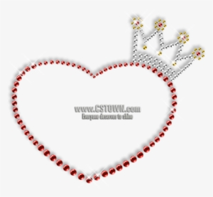 Simple Crown And Heart Rhinestone Iron On Transfer - Circle With Dots Png