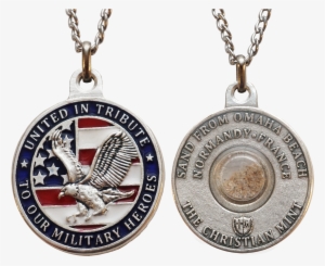 D-day Patriotic Medal W/ Omaha Beach Sand - Sale
