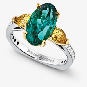 040194 - Green And Yellow Sapphire Ring