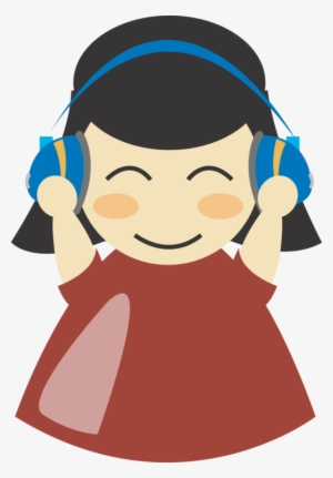 Headphones Download Woman Cartoon - Listen Music Cartoon Png