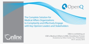 Cbi's Medical Affairs & Msl Excellence Forum Is Off - Sobrato