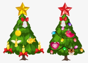 2016 Merry Christmas And Happy New Year Vector Background - Five Christmas Trees