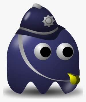 Free Vector Pcman Game Baddie Policeman Clip Art - Policeman Clipart