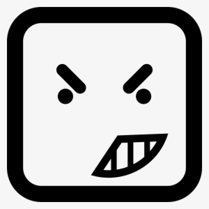 Anger On Emoticon Face Of Rounded Square Outline Comments - Гнев Иконка