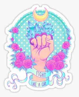 'fight Like A Girl' Sticker By Varvara Gorbash - Sailor Moon Fight Like A Girl