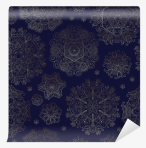 Floral Seamless Pattern With Stylized Snowflakes - Snowflake