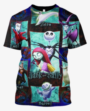 3d Jack And Sally Nightmare Before Christmas Hoodie - Characters From The Movie Nightmare Before Christmas