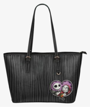 Jack & Sally Heart Leather Tote Bag/large