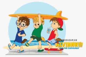 Behind The Scenes As Alvinnn And The Chipmunks Get - Personalized Alvin And The Chipmunks Surfs Up Water