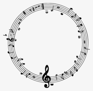 Musical Notes Circle Decorative Decal - Pentagrama Musical En Circulo