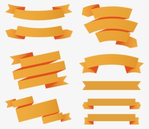 Paper Ribbon Web Banner Euclidean Vector - Cintas Color Naranja Png
