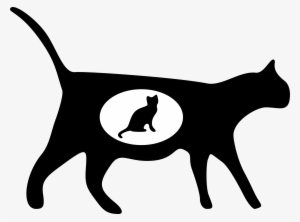 Silhouette Of A Pregnant Cat - Transparent Background Cats Clipart