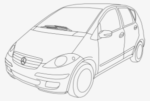 Free Vector Mercedes Benz Class A Outline Clip Art - Outline Of Road Transport