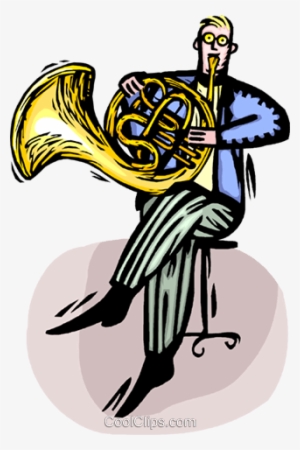 French Horn Player Royalty Free Vector Clip Art Illustration - French Horn Player Cartoon Png