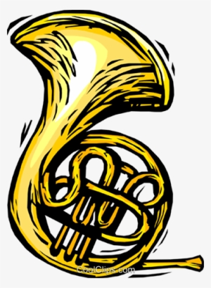 French Horn Royalty Free Vector Clip Art Illustration - Clipart French Horn