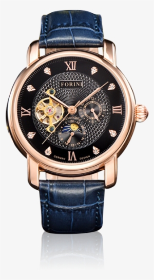 Tagore Rose Gold On Blue - Just Cavalli Watches Black