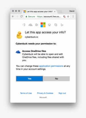 Microsoft Onedrive Oauth Authorization - Permission Use Cookies