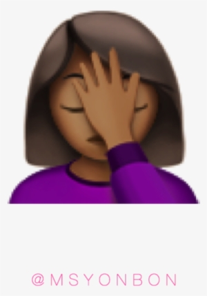 Black Girl Hand Over Face Emoji - Emoji With Hand On Head