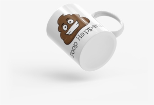 poop happens poop emoji ceramic mug - mug