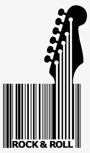 Vinilo Código De Barras Rockero - Guitar Barcode