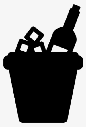 Ice Bucket And Bottle Of Wine Vector - Beer Bucket Silhouette Png