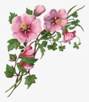 Soave Flowers Deco Pink Border Branch - Welcome To My Page Glitter