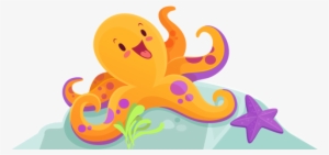 Octopus Underwater - Underwater Cartoon Characters Png