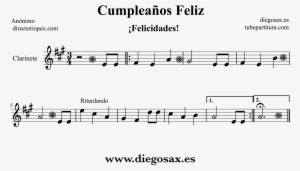 Partitura De Cumpleaños Feliz Para Clarinete Happy - Partitura Cumpleaños Feliz Violin