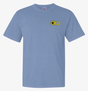 Kansas Jayhawks Sunflower Border Design Comfort Colors - Active Shirt