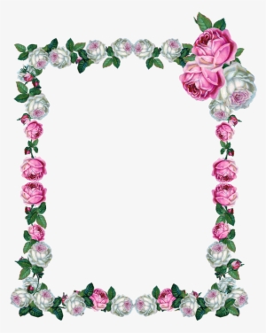 Free Digital Vintage Rose Frame Png - Scripture Flowers Kjv Psalm 107 9