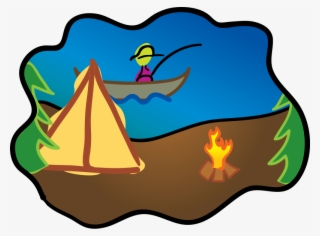 Fire, Kids, Cartoon, Free, Boat, Camping, Cartoons - Lake Camping Clipart