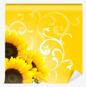 Floral Design And Sunflowers Sun And Flower Decor Border - Background Border Sunflower
