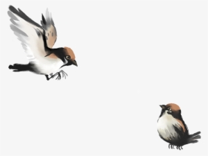 Iphone 6 Bird Painting Drawing Wallpaper - Chinese Brush Painting Sparrow
