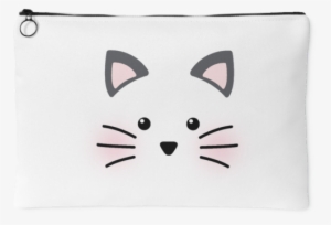 Blushing Kitty Accessory Pouch - Cute Cat Face - Tote Bags