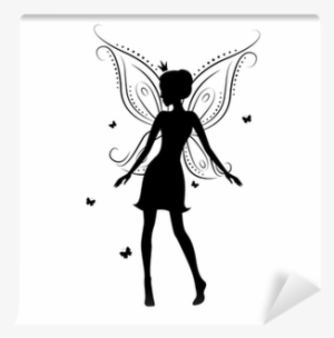 Beautiful Fairy Silhouette On A White Background - Fairy Silhouette White Background