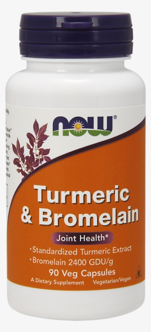 Turmeric & Bromelain Veg Capsules - Now Foods - Turmeric & Bromelain - 90 Vegetarian