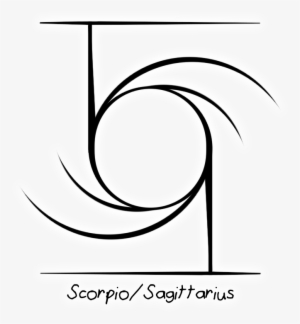 “scorpio/sagittarius” Zodiac Sigil - Line Art
