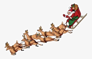 Santa Claus Sleigh Flying Png - Santa Claus With Sleigh Png