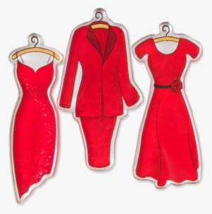 Women's Heart Health “red Dress” Acrylic Magnet Set - Dress