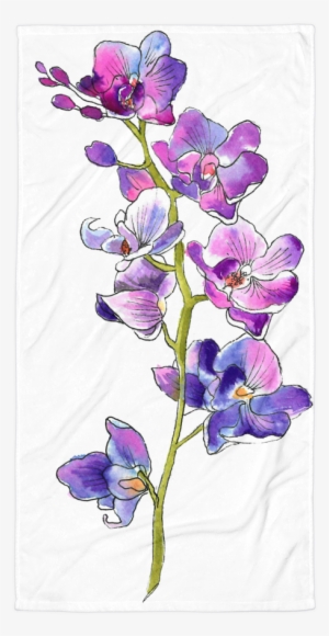 Purple Orchids Towel - Iphone