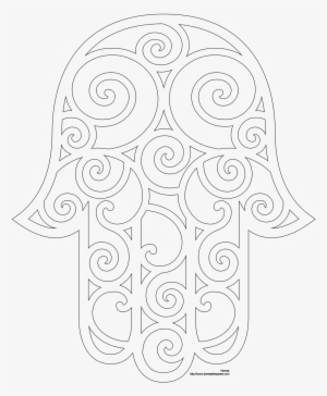 Bead Embroidery Template - Mandala Mano De Fatima