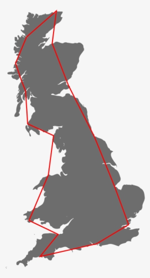 Britain Fractal Coastline 200km - Three Peak Challenge Map
