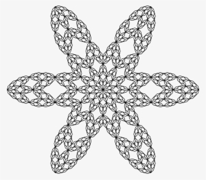 Drawn Snowflake Fractal - Line Art