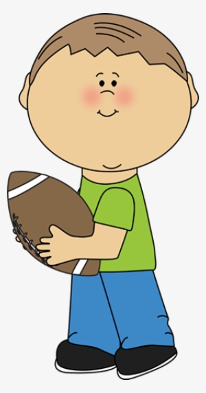 Boy Carrying A Football - Boy With Football Clipart