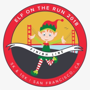 Png Black And White Stock Bib Clip Event - Elf On The Run 5k & 10k