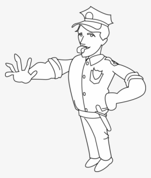 Drawing Police Officer 34 - Cop Black And White Clipart