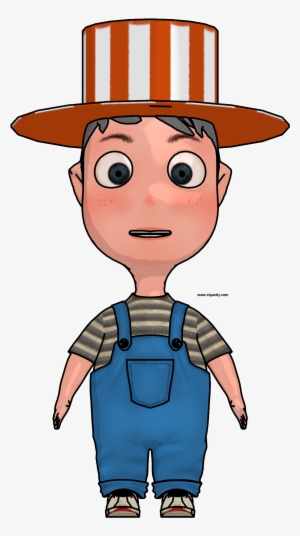 Cartoon Boy With Hat Front View Clipart Png - Portable Network Graphics