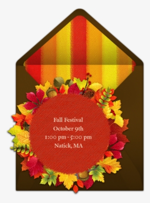 Leaf Wreath Online Invitation - Greeting Card