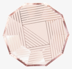 Pale Pink Striped Small Paper Plates - Plate