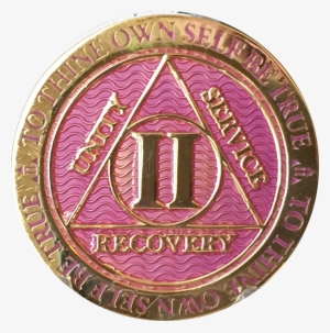 10 Year Aa Medallion Reflex Lavender Pink Gold Plated